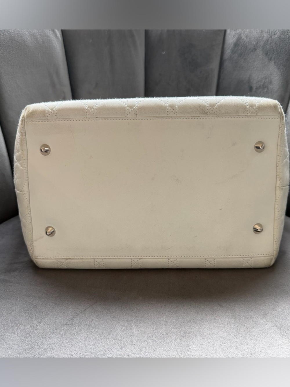 Vintage Christian Dior Cream Lady Dior Tote Bag - Picture 11 of 16